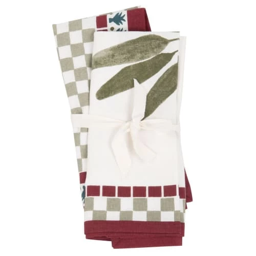 Maisons Du Monde Tabliers Et Torchons Torchons En Coton, Imprimé Carreaux Et Feuilles 50x70 (x2) 1 Maisons Du Monde Tabliers Et Torchons Torchons En Coton, Imprimé Carreaux Et Feuilles 50x70 (x2)
