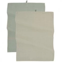 Maisons Du Monde Tabliers Et Torchons Torchons Unis Bleu Et Gris En Gaze De Coton 50x70 (x2)